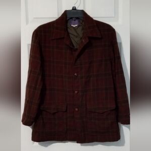 Pendleton Men's Dark Red and Brown Plaid Jacket